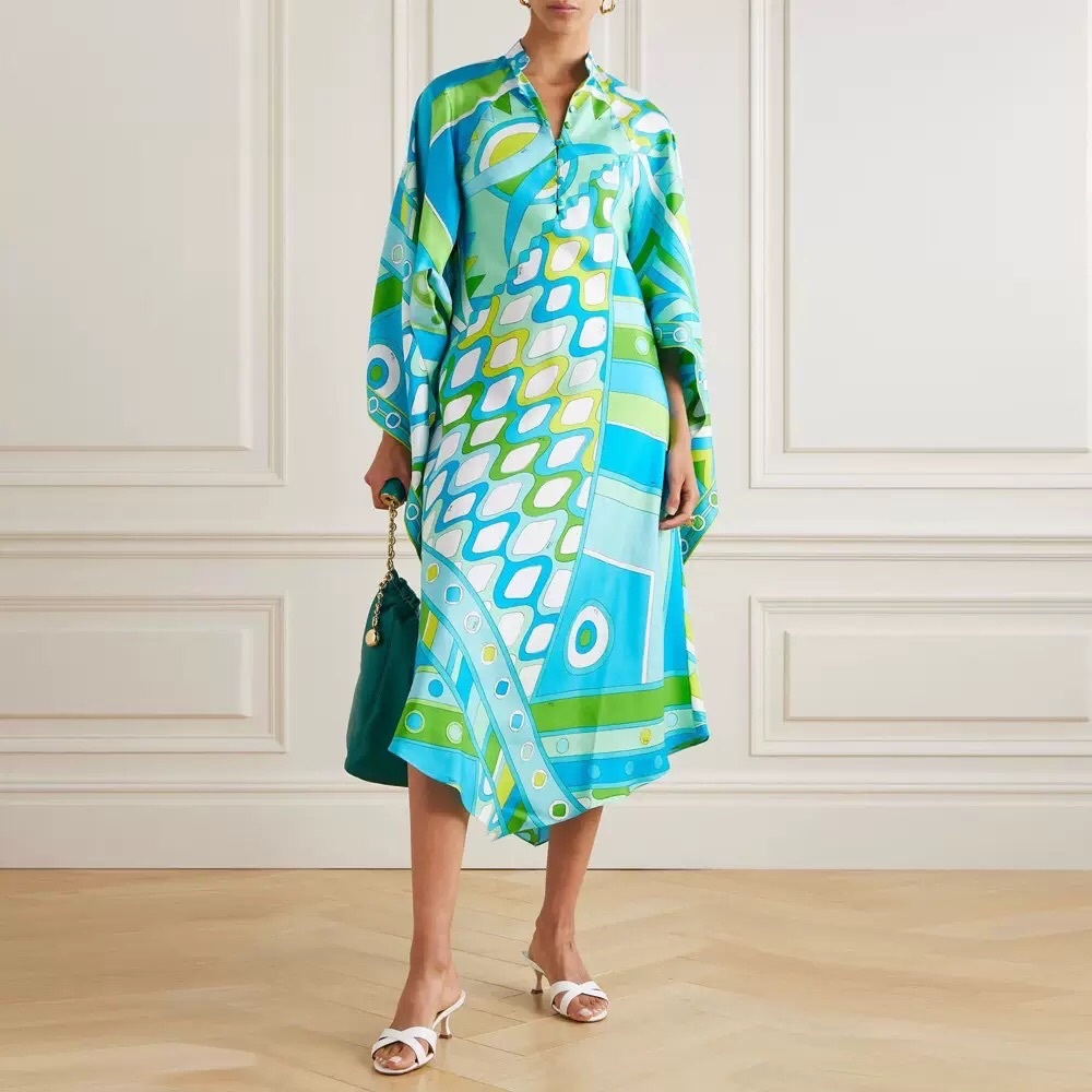 Zimmermann Printed Blue-Green Maxi Dress